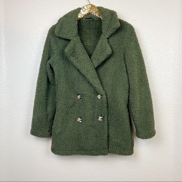 Pretty Garden Jackets & Blazers - Pretty Garden • Fuzzy Teddy Jacket Pea Coat Style